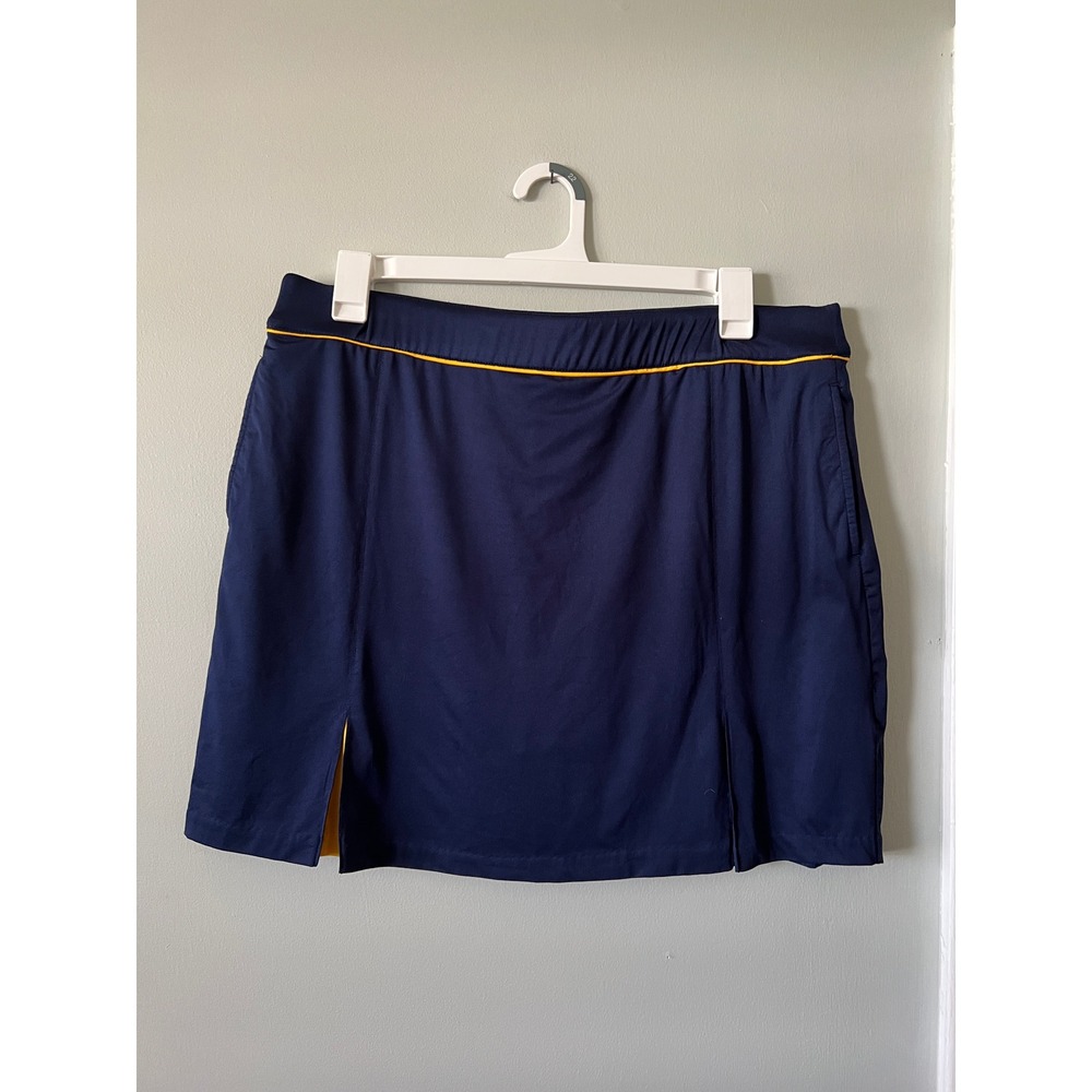 IZOD Golf Skort Navy Bue Gold‎ Athletic Stretch Women Size XL